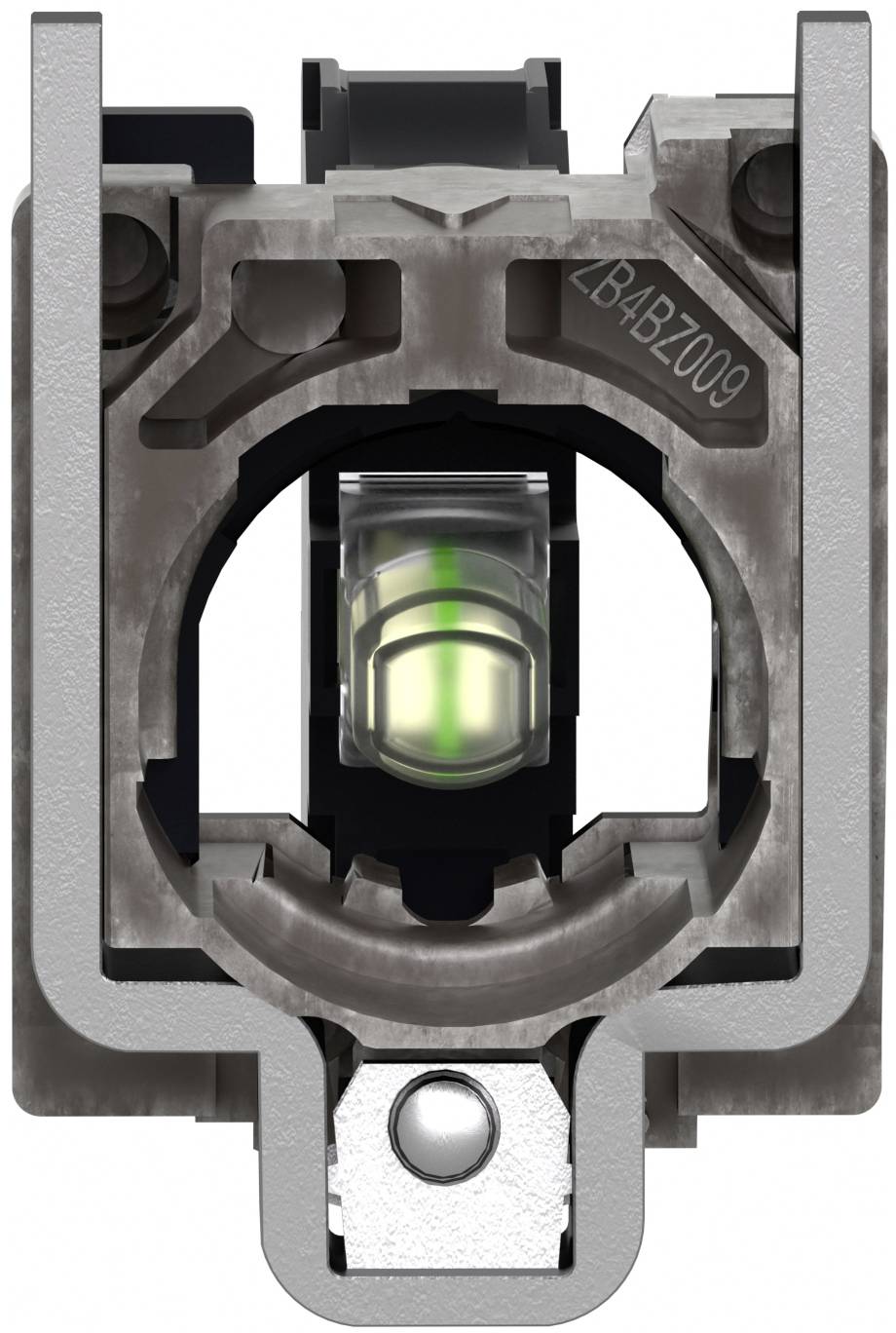 Schneider Electric ZB4BV18G1 Lampenfassung mit Befestigungsflansch, Harmony XB4, Metall, Blinklicht, weiß, universelle LED