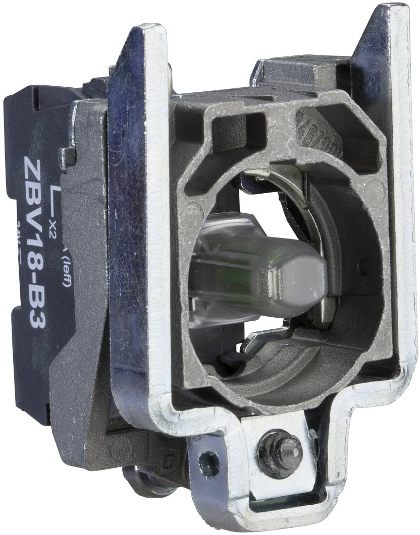 Schneider Electric ZB4BV18G1 Lampenfassung mit Befestigungsflansch, Harmony XB4, Metall, Blinklicht, weiß, universelle LED