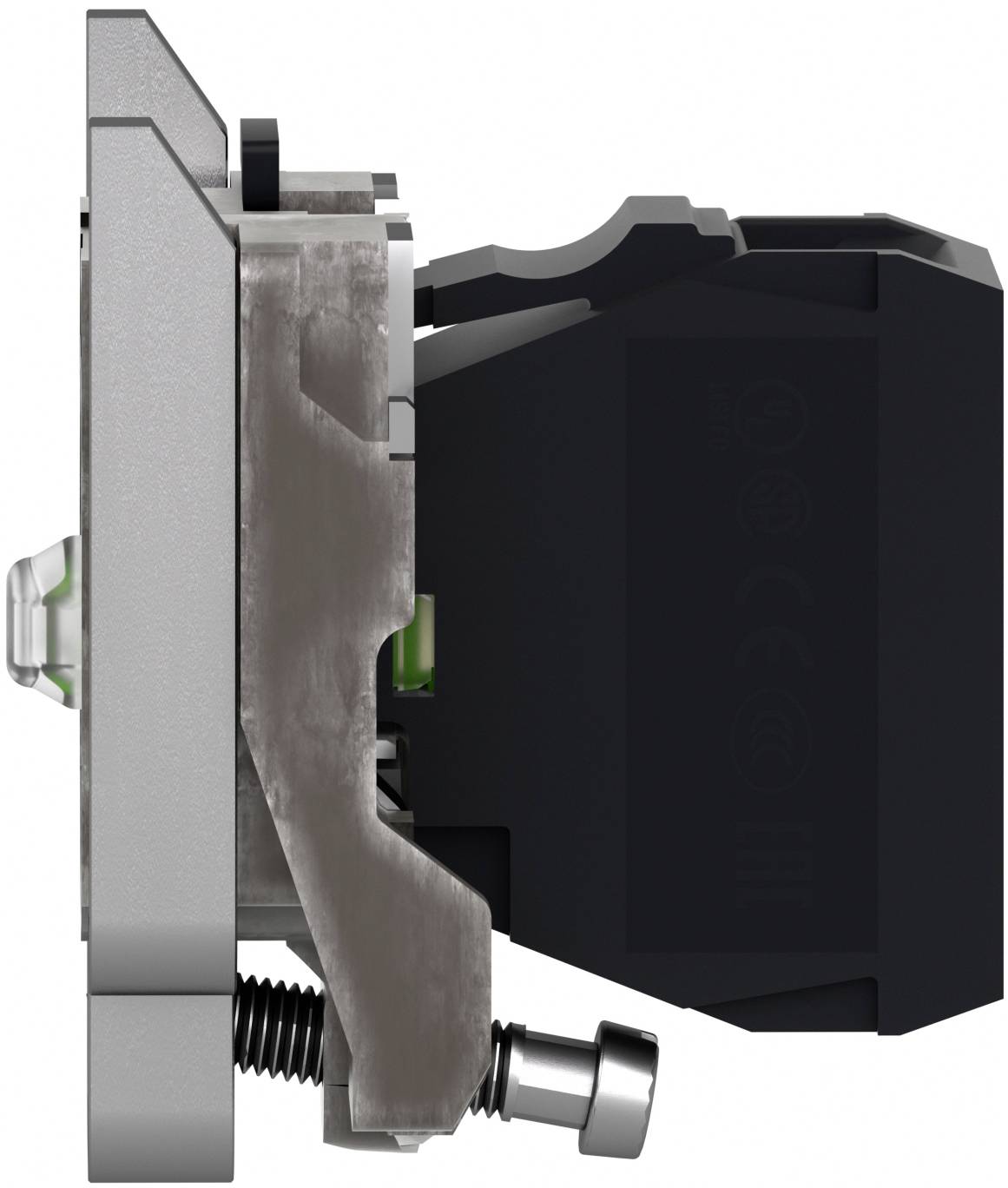 Schneider Electric ZB4BV18G1 Lampenfassung mit Befestigungsflansch, Harmony XB4, Metall, Blinklicht, weiß, universelle LED