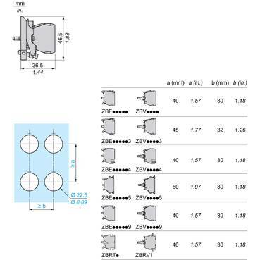 Schneider Electric ZB4BV18G1 Lampenfassung mit Befestigungsflansch, Harmony XB4, Metall, Blinklicht, weiß, universelle LED