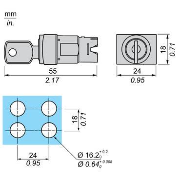 Schneider Electric ZB6DGB201 Schlüsselschalter-Frontelement 1St.