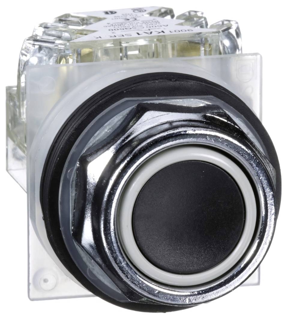 Schneider Electric 9001KR1BH13 Schwarzer Drucktaster Ø 30, flach, 1ÖS Drucktaster 1St.