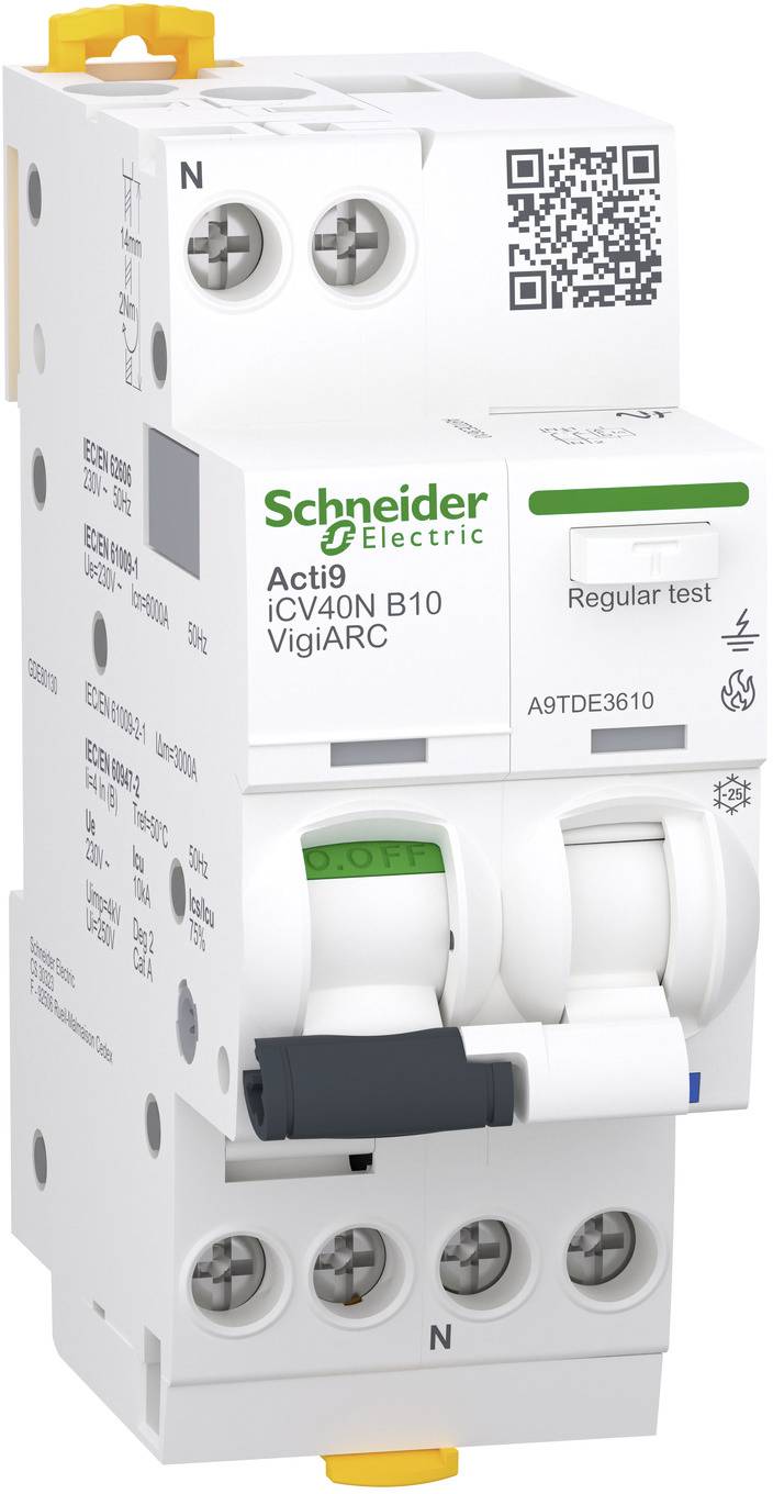 Schneider Electric A9TDE3610 Fehlerlichtbogen-Schutzeinrichtung 2polig 0.03A