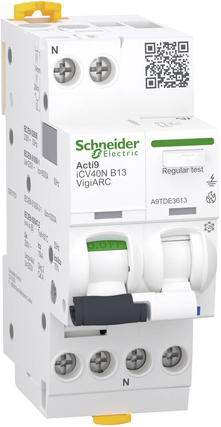 Schneider Electric A9TDE3613 Fehlerlichtbogen-Schutzeinrichtung 2polig 0.03A