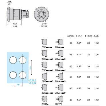 Schneider Electric ZB4BS844TQ Not-Aus-Schalter, Frontelement 100St.