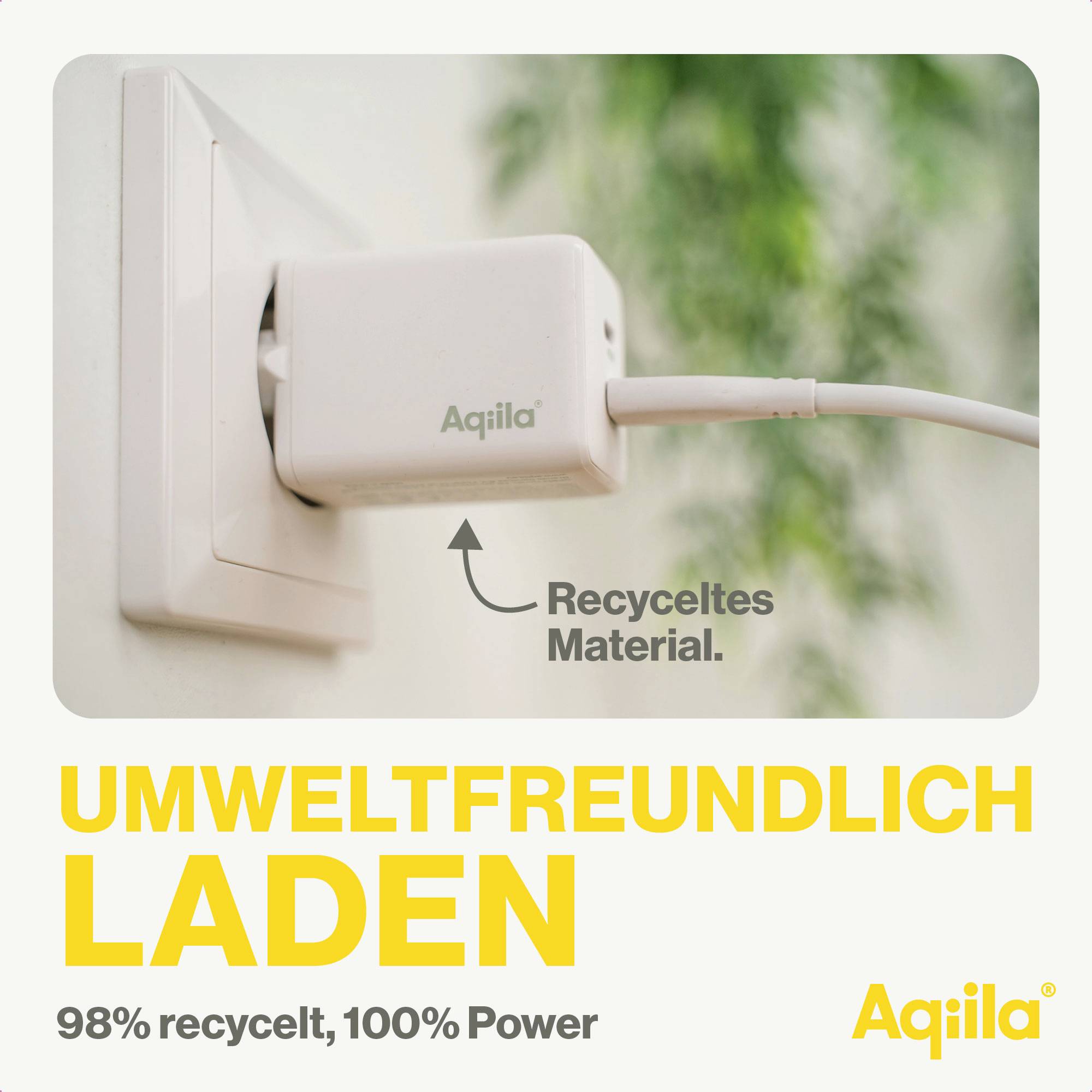 Aqiila W2 USB Ladegerät 45 W 2x USB-C® USB PD Weiß Innenbereich