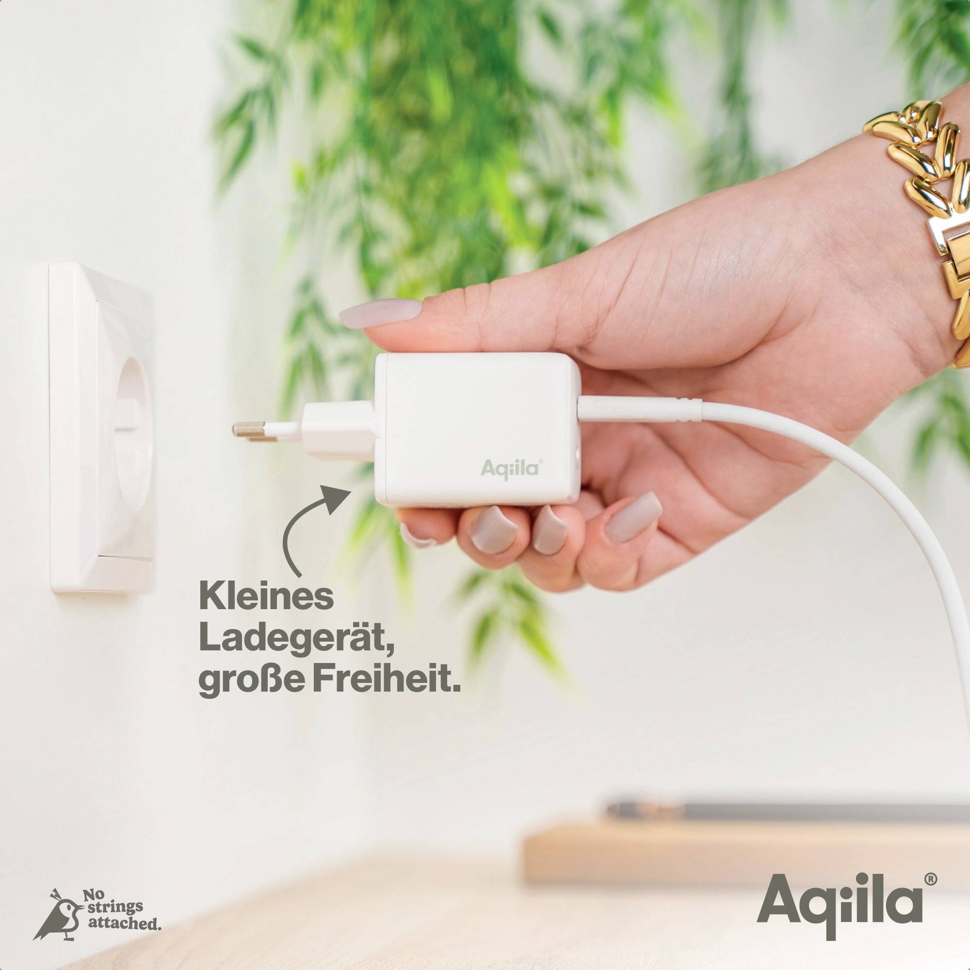 Aqiila W2 USB Ladegerät 45W 2x USB-C® USB PD Weiß Innenbereich