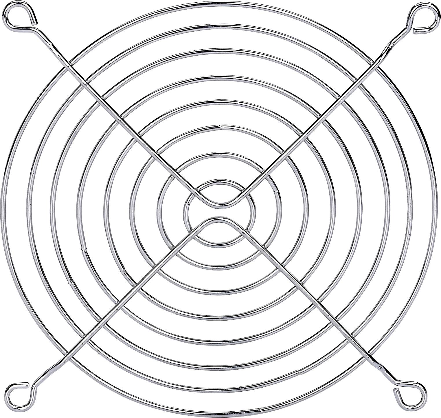 Ein runder Metallgitter-Untersetzer mit konzentrischen Kreisen und vier Auflagefüßen.