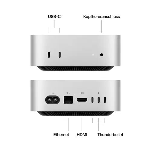 Apple Mac Mini (M4, 2024) Silber 16GB RAM 256GB SSD 10-Core CPU M4 (10-Core GPU) MU9D3D/A Apple Mac Mini (M4, 2024) Silber 16GB RAM 256GB SSD 10-Core CPU M4 (10-Core GPU) MU9D3D/A