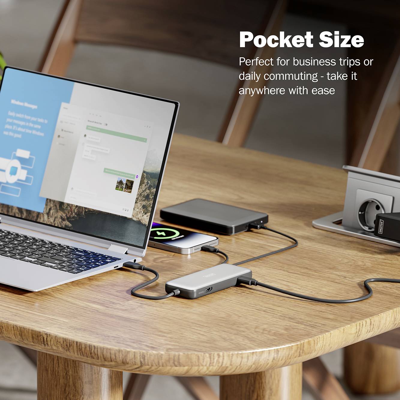 Digitus USB-C® Dockingstation DA-70914 inkl. Ladefunktion, integrierter Kartenleser, USB-C® Power Delivery