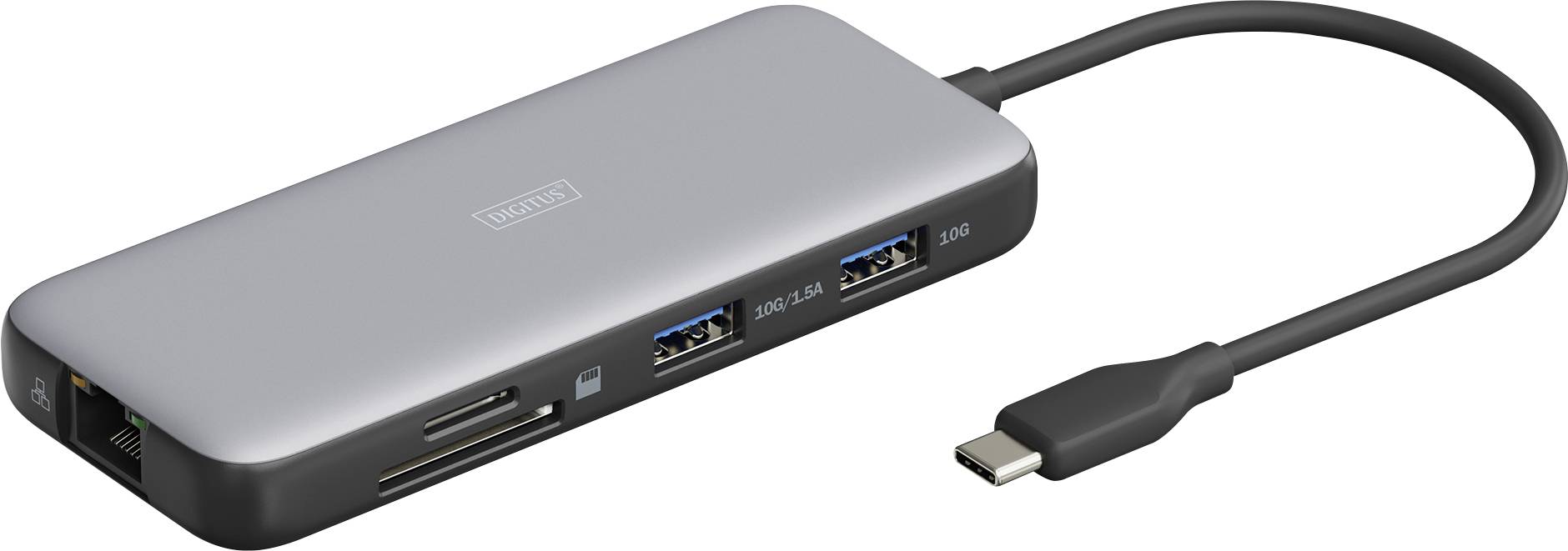 Digitus USB-C® Dockingstation DA-70915 inkl. Ladefunktion, integrierter Kartenleser, USB-C® Power Delivery