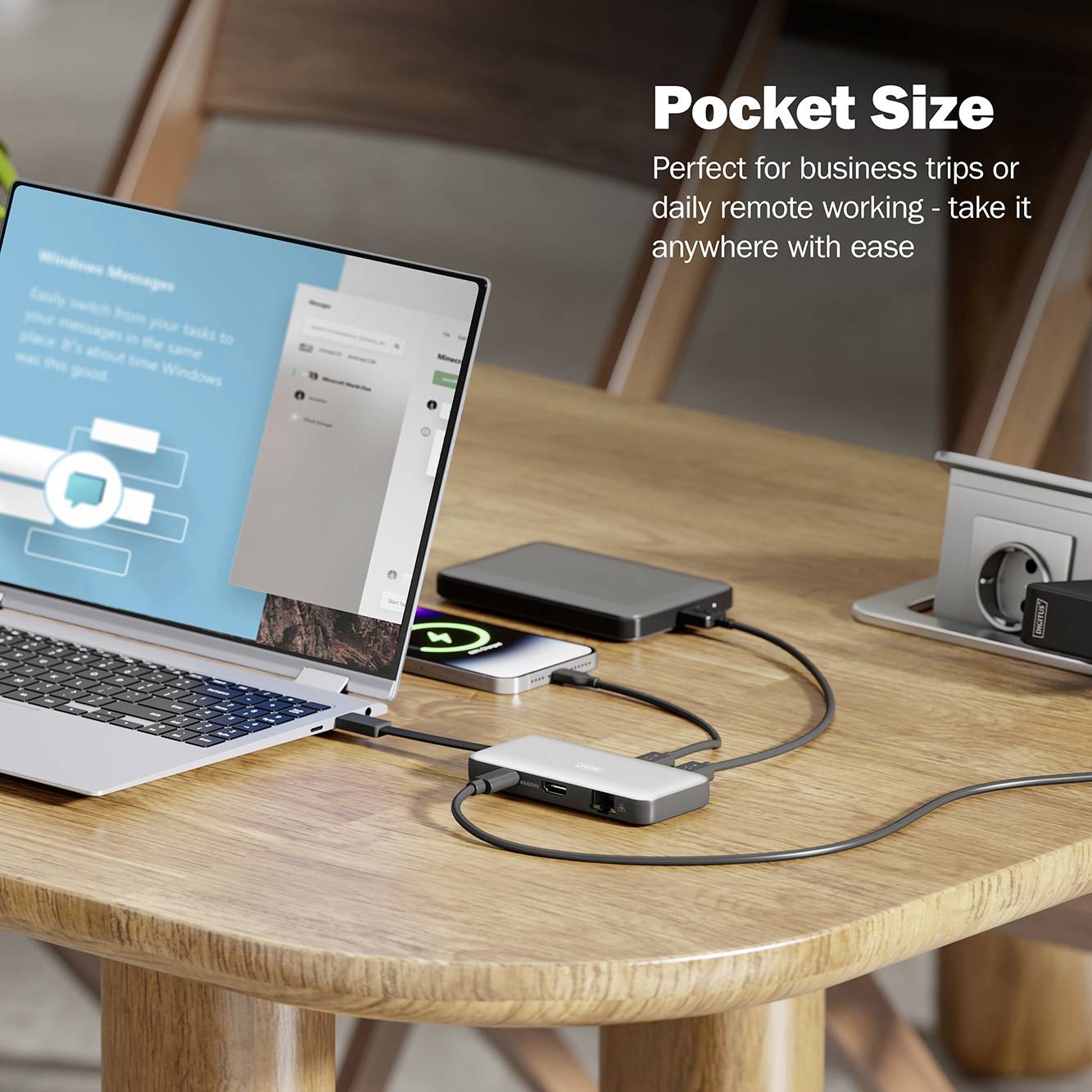 Digitus USB-C® Dockingstation DA-70916 inkl. Ladefunktion, integrierter Kartenleser, USB-C® Power Delivery