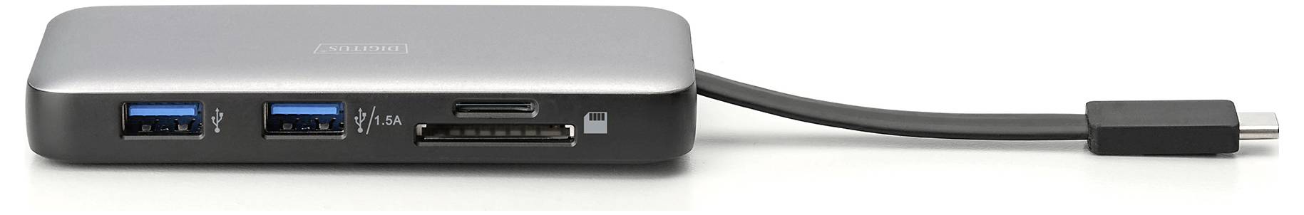 Digitus USB-C® Dockingstation DA-70916 inkl. Ladefunktion, integrierter Kartenleser, USB-C® Power Delivery