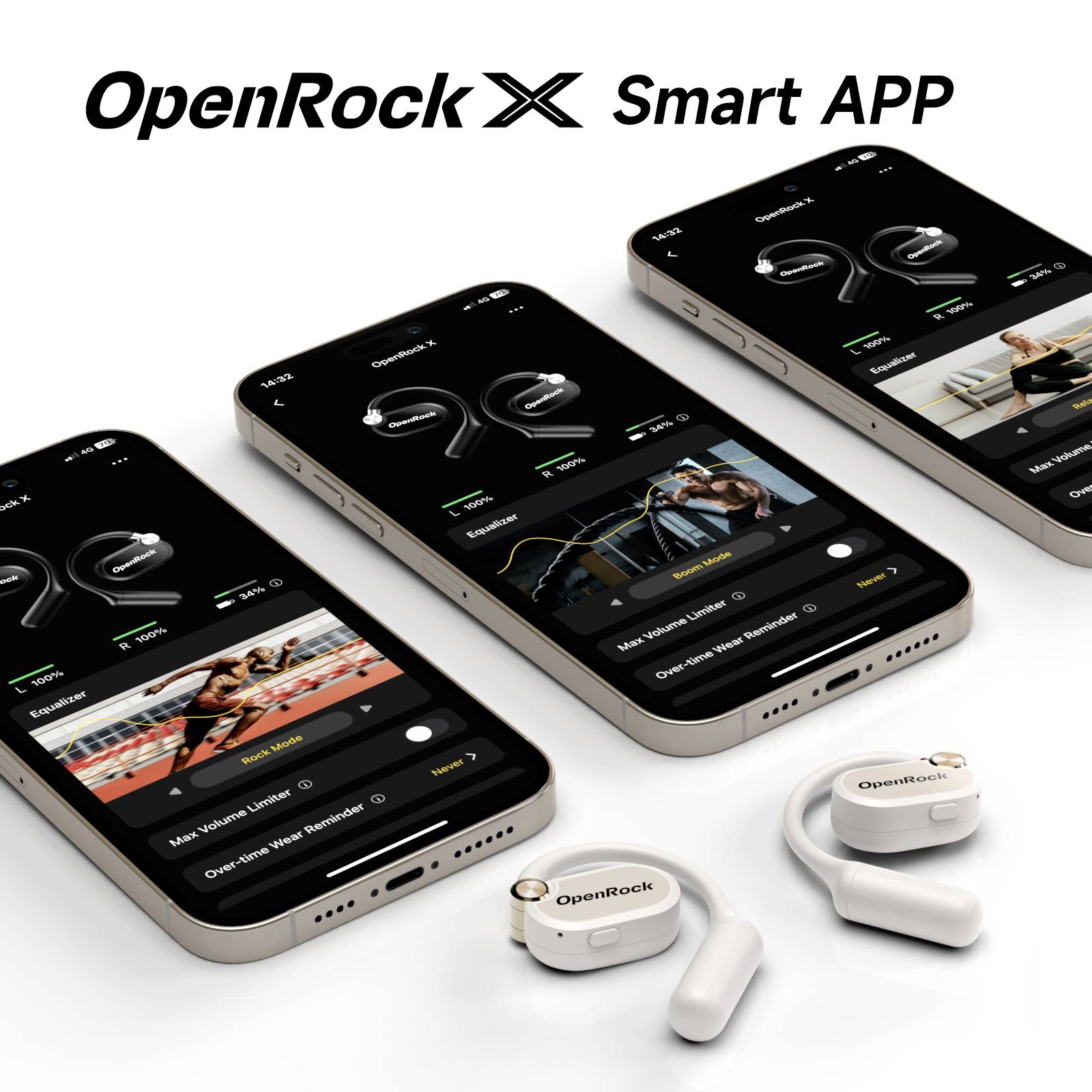 OneOdio OpenRock X White In Ear Kopfhörer Bluetooth® Stereo Weiß Sport