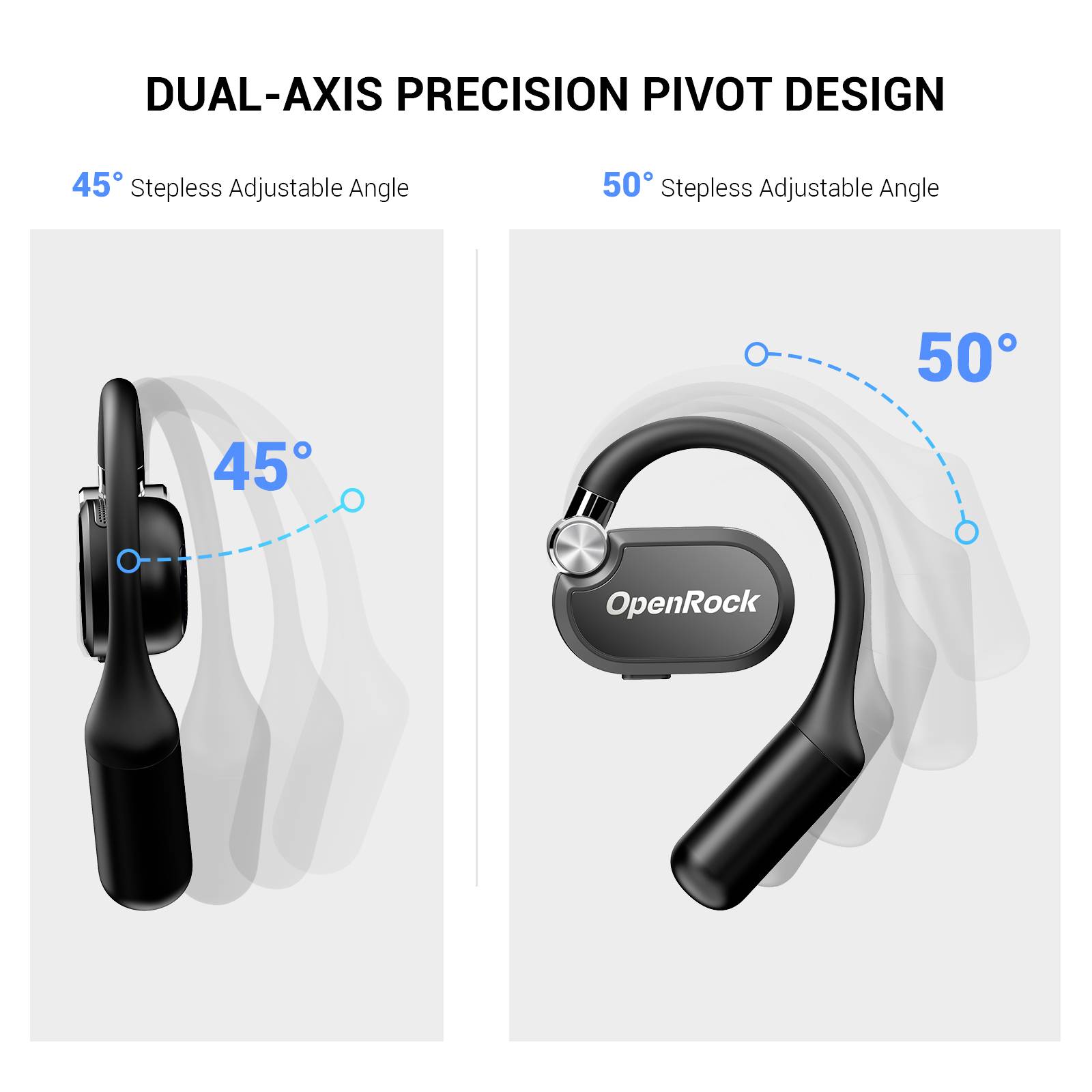 OneOdio OpenRock X Black In Ear Kopfhörer Bluetooth® Stereo Schwarz Sport