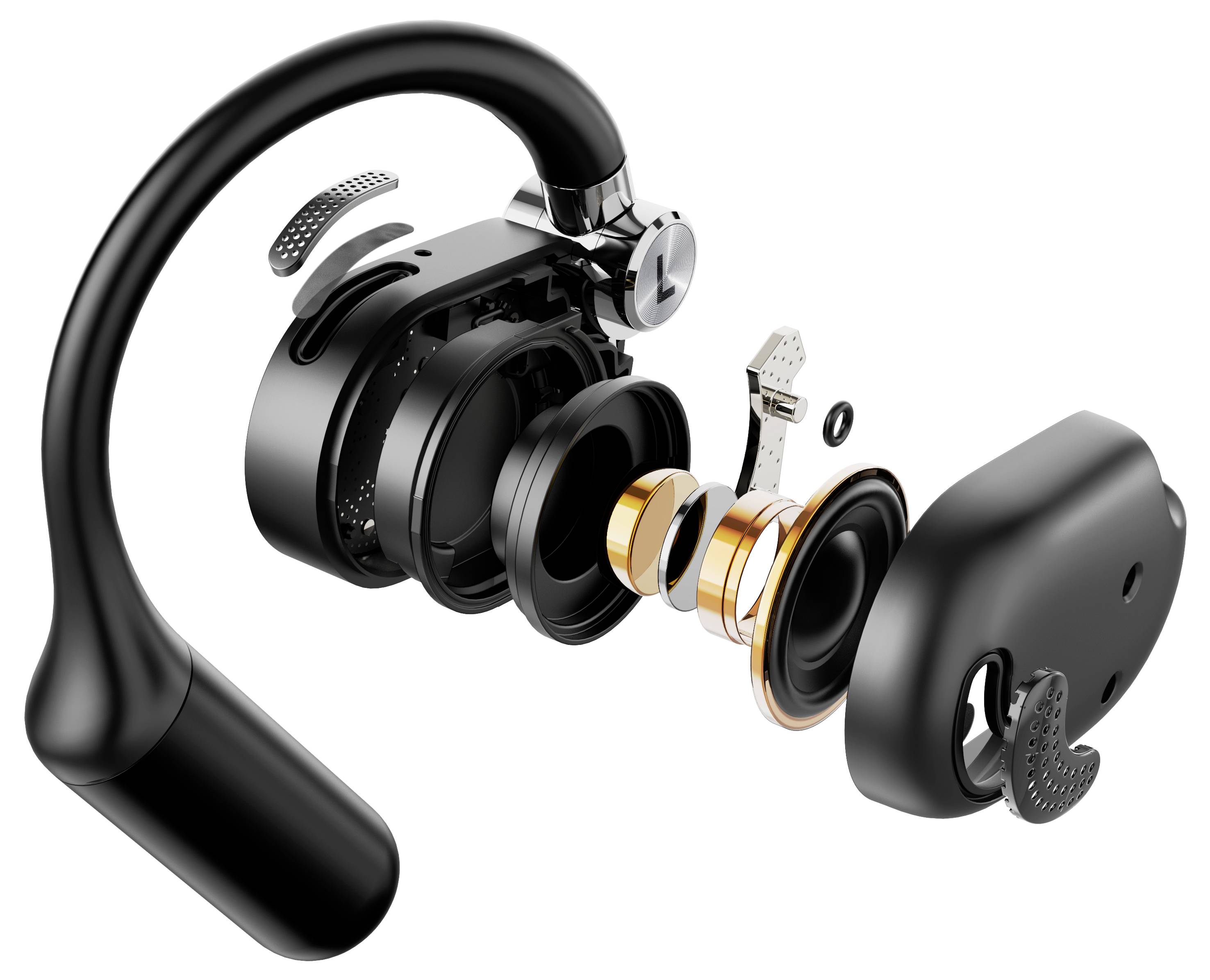 OneOdio OpenRock X Black In Ear Kopfhörer Bluetooth® Stereo Schwarz Sport