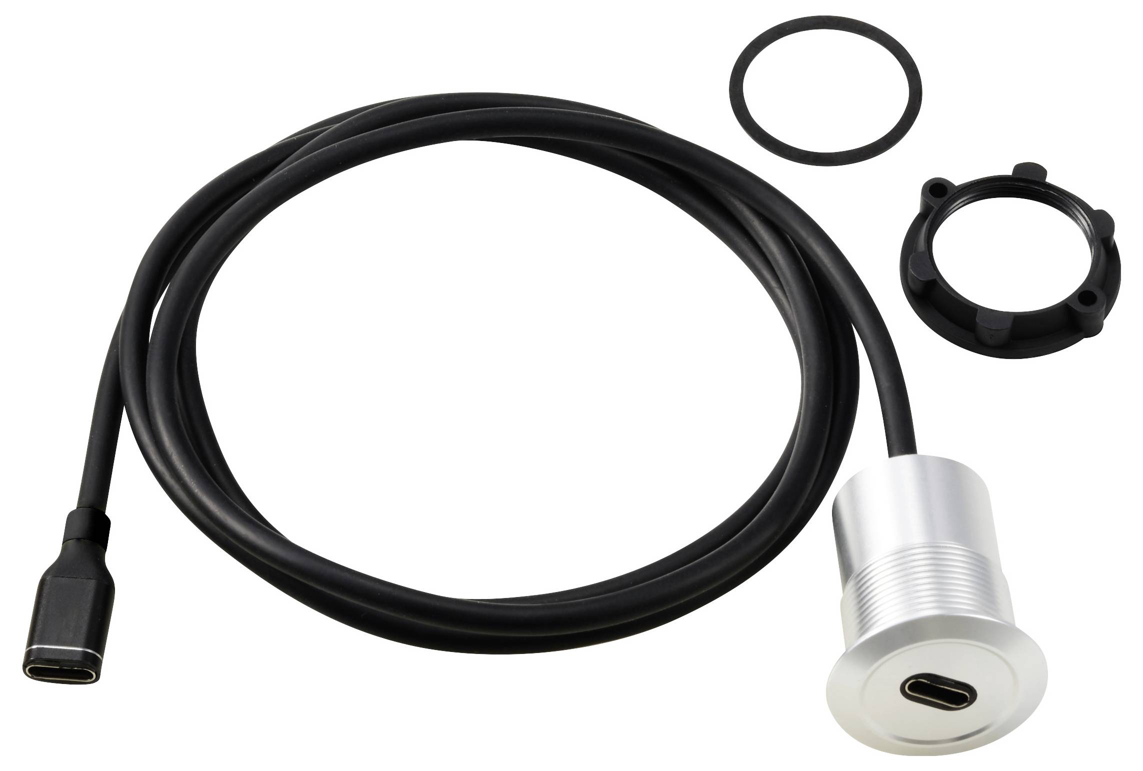 TRU COMPONENTS USB-C® (3.1) Buchse/Buchse 1m Kabel silber TC-13376300 Inhalt: 1St.