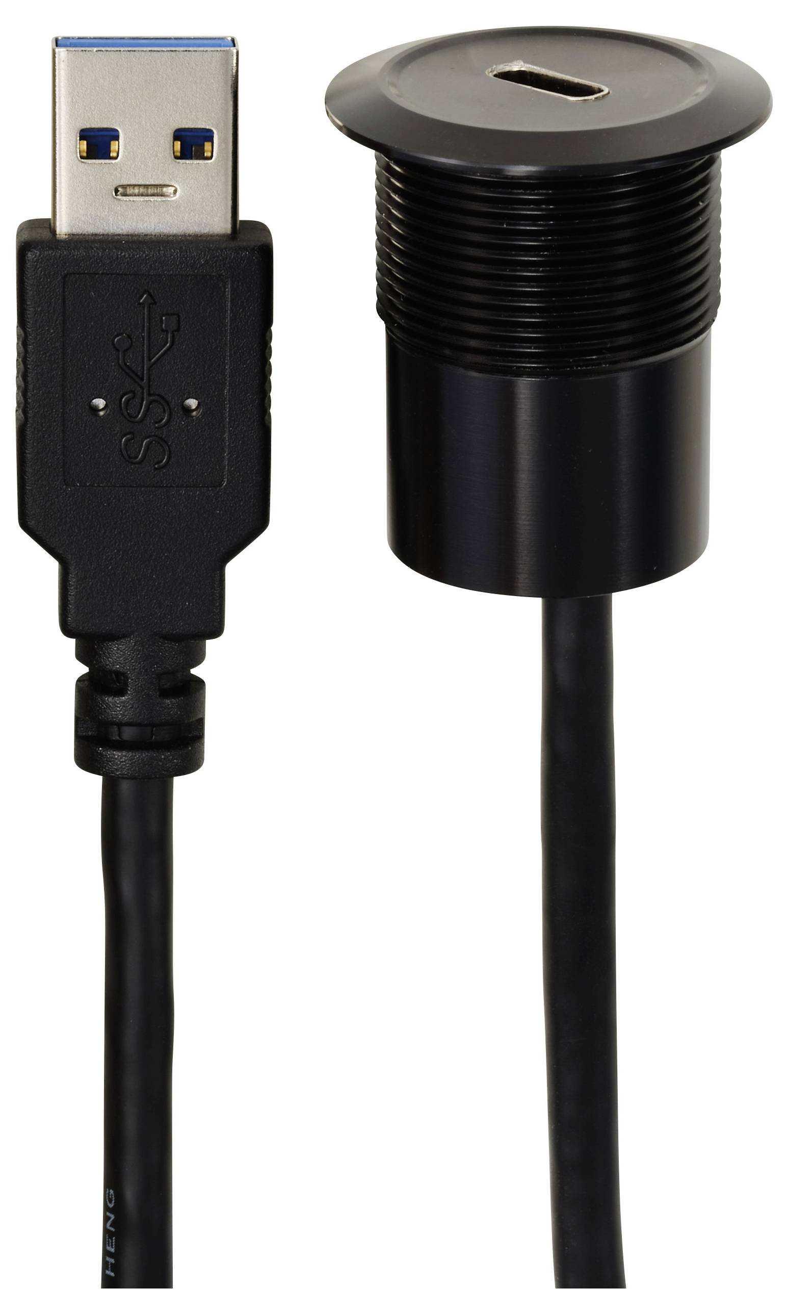 TRU COMPONENTS USB-C® (3.1) Buchse/USB-A (3.0) Stecker 1m Kabel schwarz TC-13376312 Inhalt: 1St.