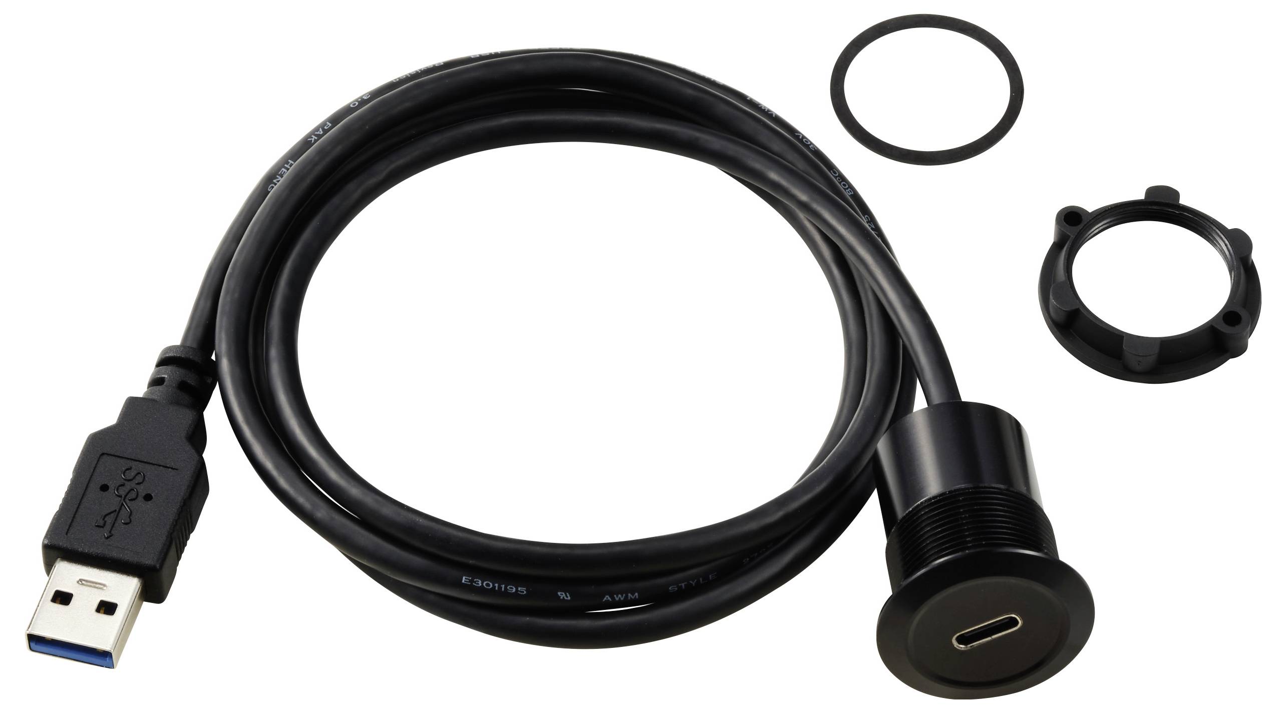 TRU COMPONENTS USB-C® (3.1) Buchse/USB-A (3.0) Stecker 1m Kabel schwarz TC-13376312 Inhalt: 1St.