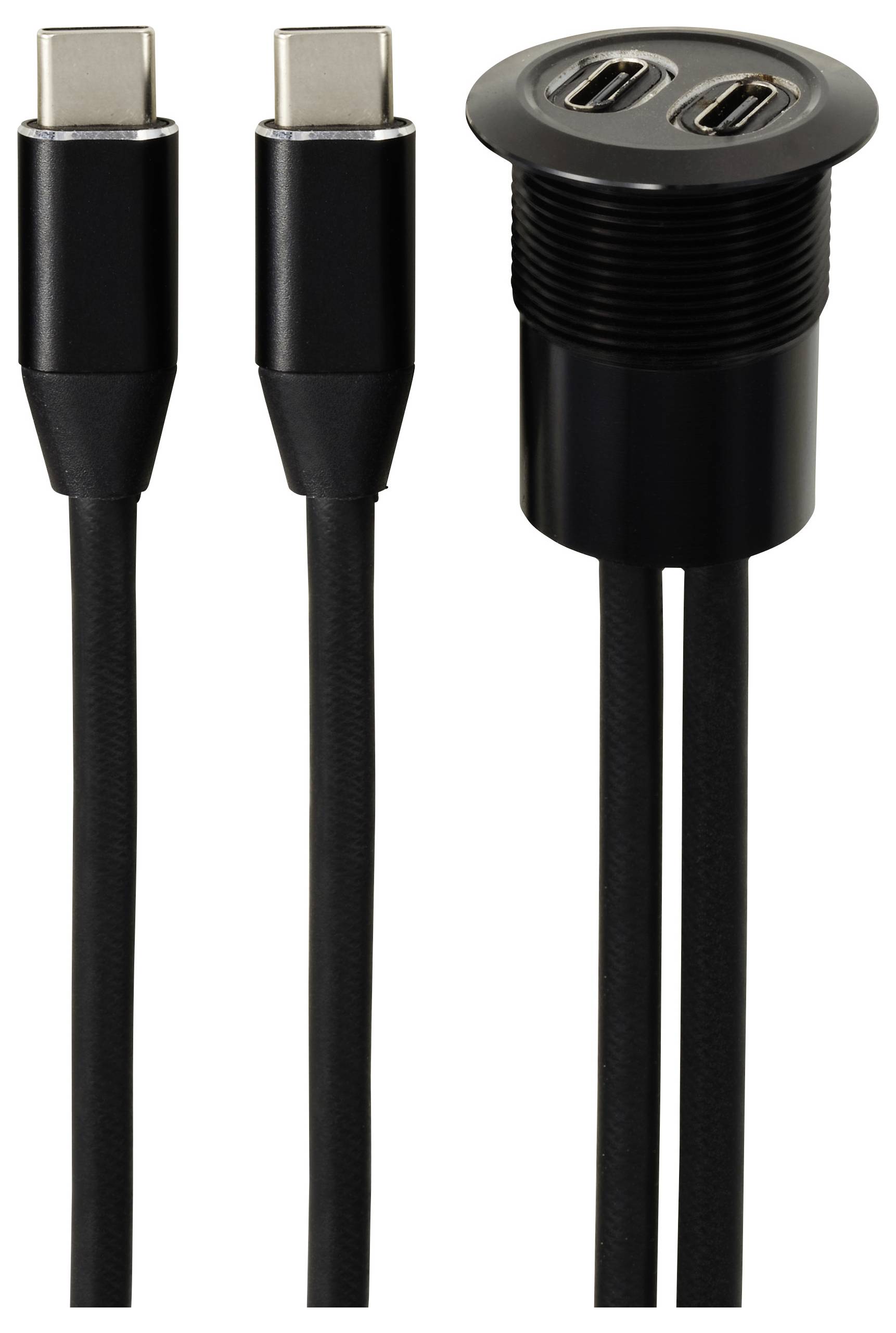 TRU COMPONENTS USB-C® (3.1) 2x Buchse/Stecker 1m Kabel schwarz TC-13376320 Inhalt: 1St.