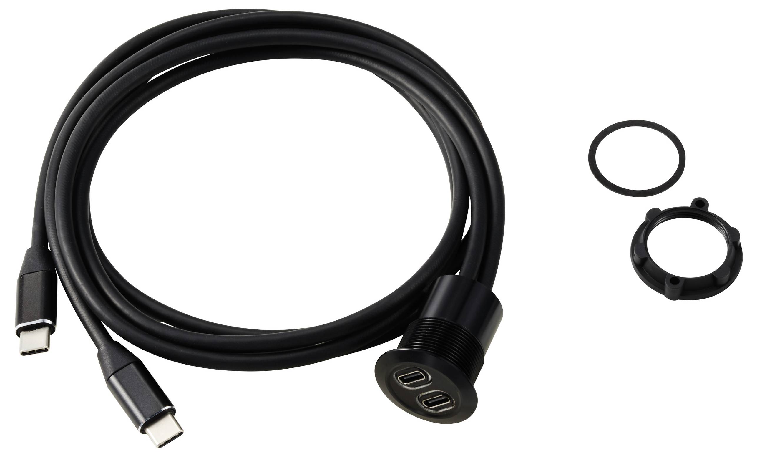 TRU COMPONENTS USB-C® (3.1) 2x Buchse/Stecker 1m Kabel schwarz TC-13376320 Inhalt: 1St.