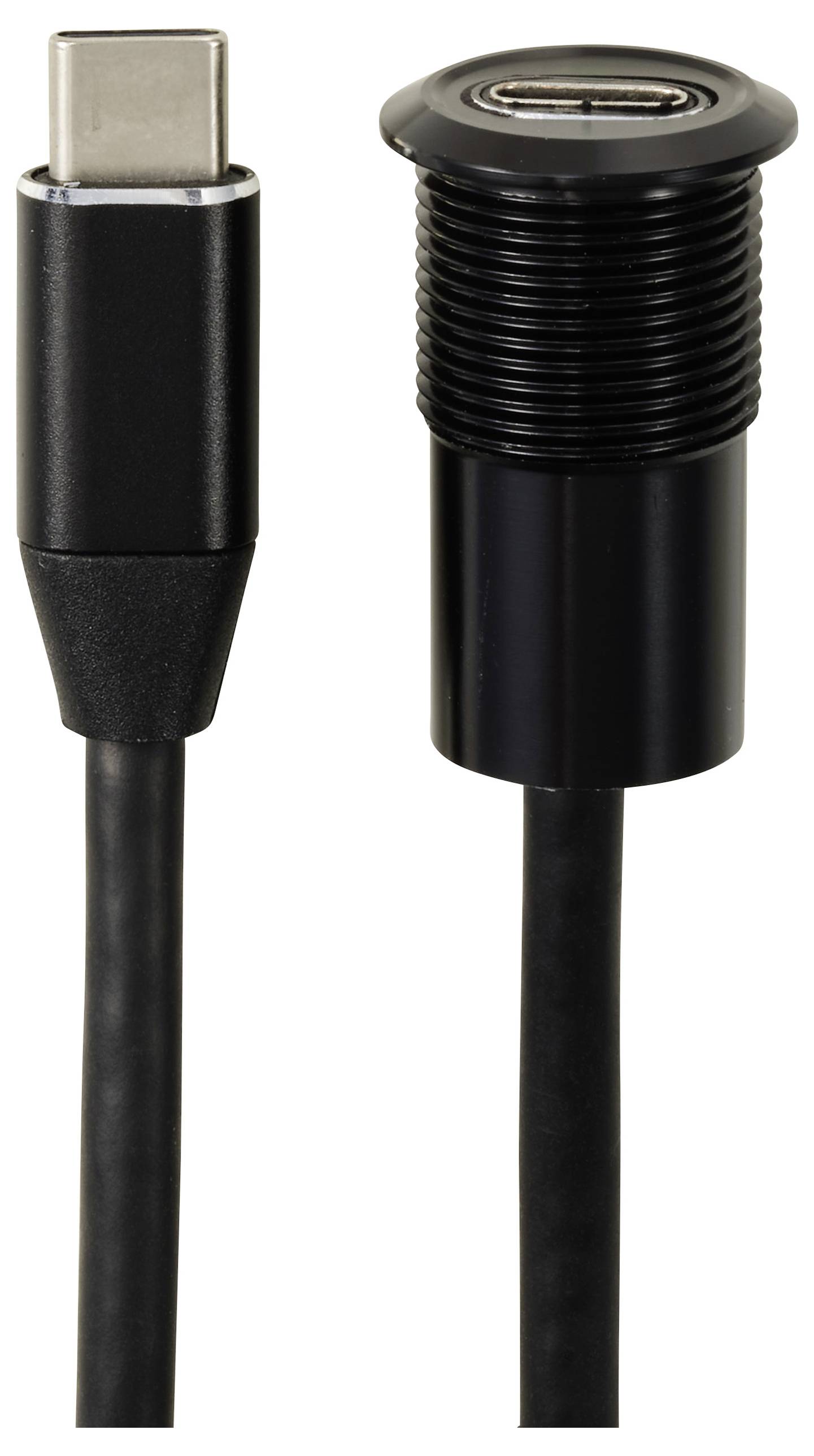 TRU COMPONENTS USB-C® (3.1) Buchse/Stecker 1m Kabel schwarz TC-13376328 Inhalt: 1St.