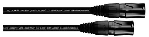 Cordial 15559 RJ45 Patchkabel CAT 5e S/UTP 3.00 m Schwarz PUR-Mantel 1 St.