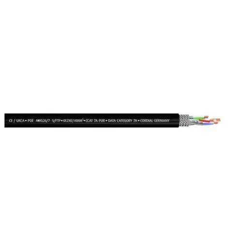 Cordial 15582 RJ45 Netzwerkkabel, Patchkabel CAT 7a S/FTP 15.00m Schwarz PUR-Mantel 1St. Cordial 15582 RJ45 Netzwerkkabel, Patchkabel CAT 7a S/FTP 15.00m Schwarz PUR-Mantel 1St.