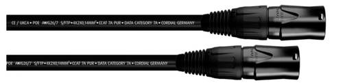 Cordial 15586 RJ45 Patchkabel CAT 7a S/FTP 0.30 m Schwarz PUR-Mantel 1 St.