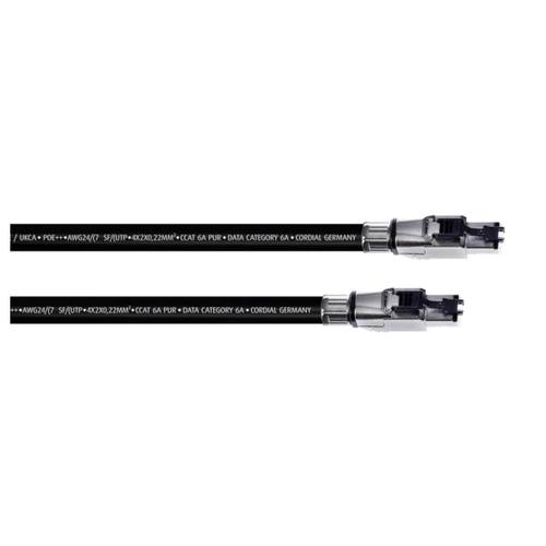 Cordial 15608 RJ45 Netzwerkkabel, Patchkabel CAT 6a SF/UTP 1.00m Schwarz PUR-Mantel 1St. Cordial 15608 RJ45 Netzwerkkabel, Patchkabel CAT 6a SF/UTP 1.00m Schwarz PUR-Mantel 1St.