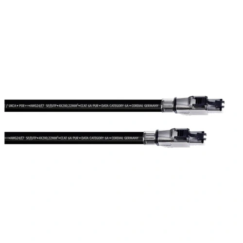 Cordial 15610 RJ45 Netzwerkkabel, Patchkabel CAT 6a SF/UTP 2.00m Schwarz PUR-Mantel 1St. Cordial 15610 RJ45 Netzwerkkabel, Patchkabel CAT 6a SF/UTP 2.00m Schwarz PUR-Mantel 1St.