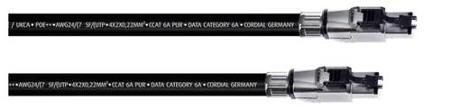 Cordial 15615 RJ45 Patchkabel CAT 6a SF/UTP 20.00 m Schwarz PUR-Mantel 1 St.