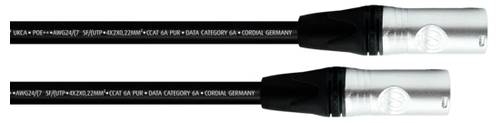 Cordial 15624 RJ45 Patchkabel CAT 6a SF/UTP 15.00 m Schwarz PUR-Mantel 1 St.