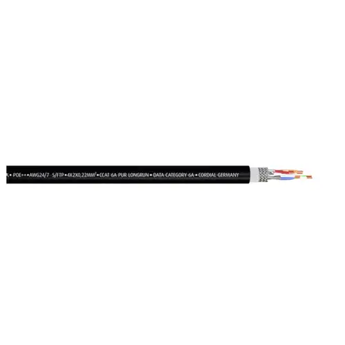 Cordial 15629 RJ45 Netzwerkkabel, Patchkabel CAT 6a S/FTP 75.00m Schwarz PUR-Mantel 1St. Cordial 15629 RJ45 Netzwerkkabel, Patchkabel CAT 6a S/FTP 75.00m Schwarz PUR-Mantel 1St.