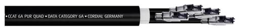 Cordial 15655 RJ45 Patchkabel CAT 6a S/FTP 5.00 m Schwarz PUR-Mantel 1 St.