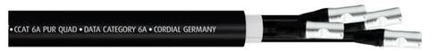 Cordial 15663 RJ45 Patchkabel CAT 6a S/FTP 10.00 m Schwarz PUR-Mantel 1 St.