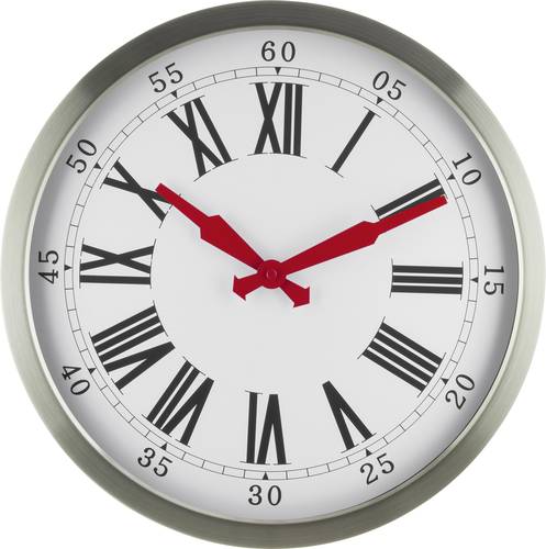 EUROTIME 56860-07 Funk Wanduhr 40 cm Silber