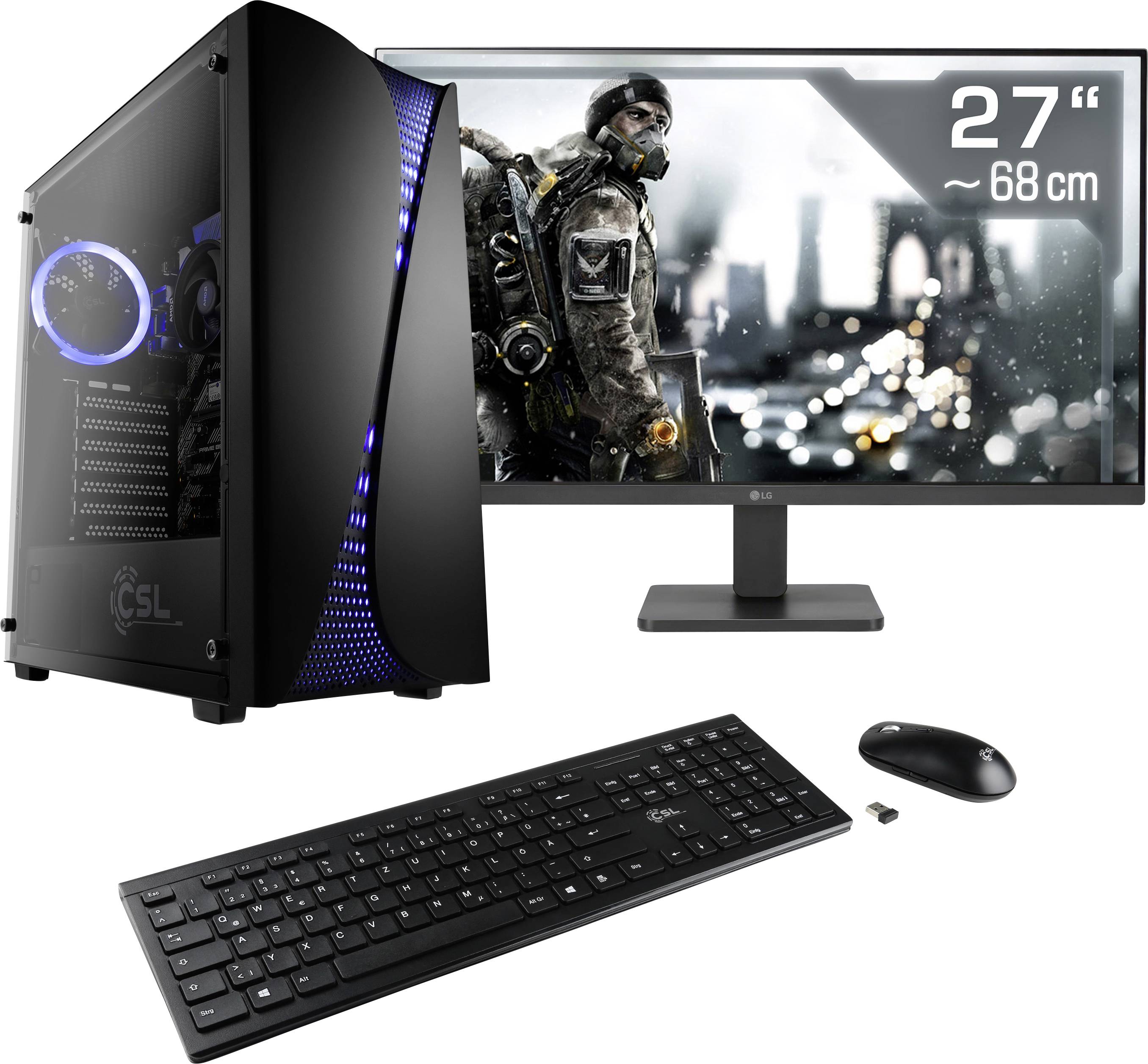 CSL Computer Gaming PC M11260H 68.6cm (27 Zoll) Full HD AMD Ryzen 5 5600GT 16GB RAM 1TB SSD AMD Radeon™ Onboard Graphics Win 11 Ho