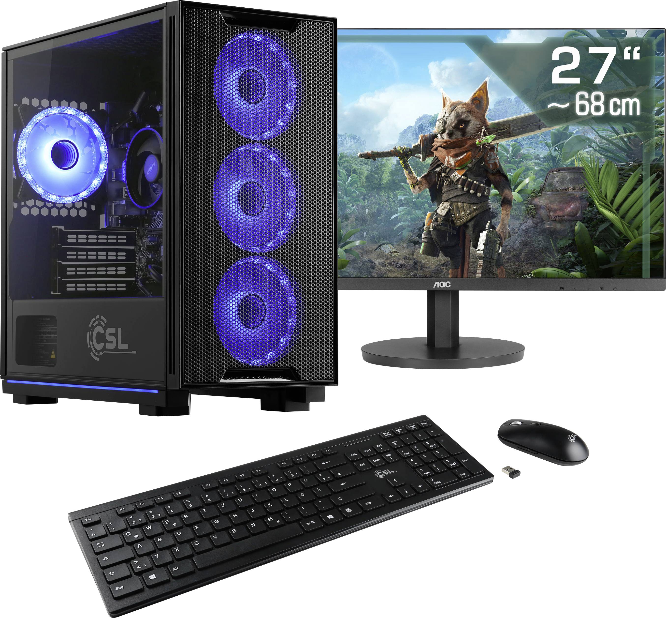 CSL Computer Gaming PC M11320H 68.6cm (27 Zoll) WQHD AMD Ryzen 7 9700X 32GB RAM 1TB SSD AMD Radeon™ Onboard Graphics Win 11 Home