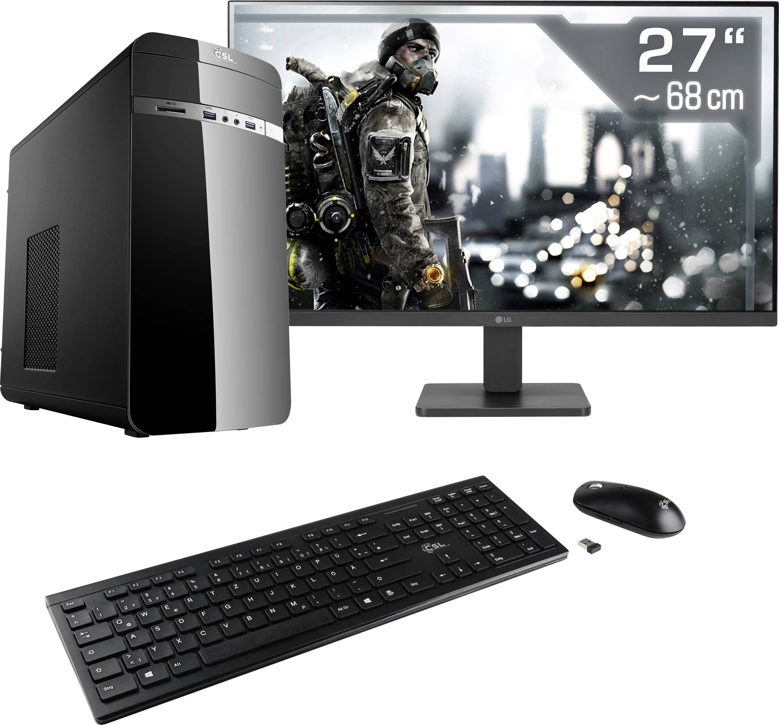 CSL Computer Desktop PC M11330H 68.6cm (27 Zoll) Full HD Intel® Core™ i5 12400 16GB RAM 500GB SSD Intel UHD Graphics 730 Win 11 Ho