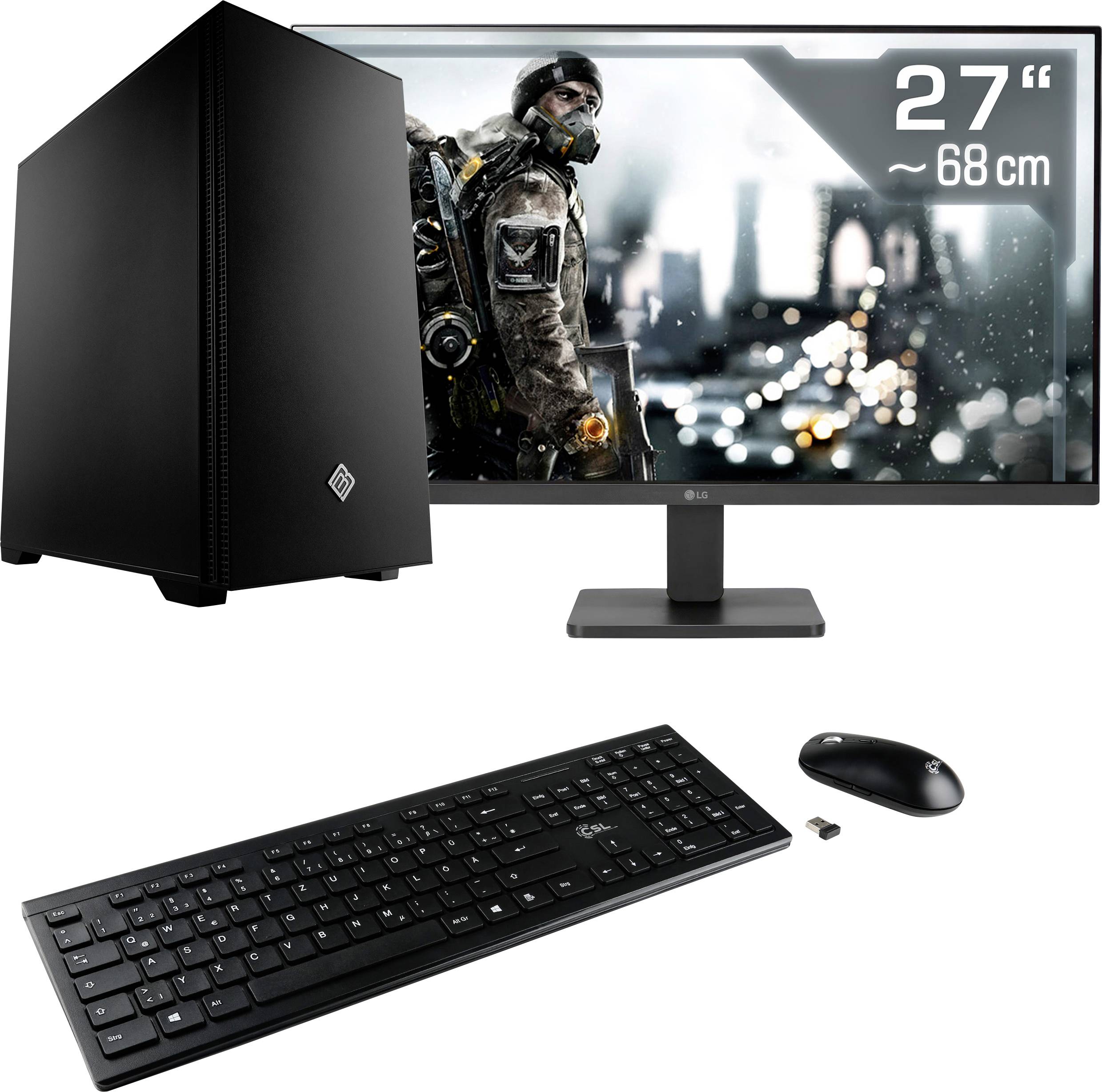 CSL Computer Gaming PC M11480H 68.6cm (27 Zoll) Full HD AMD Ryzen 5 5600 16GB RAM 1TB SSD Nvidia GeForce RTX™ 4060 8GB GDDR6 Win