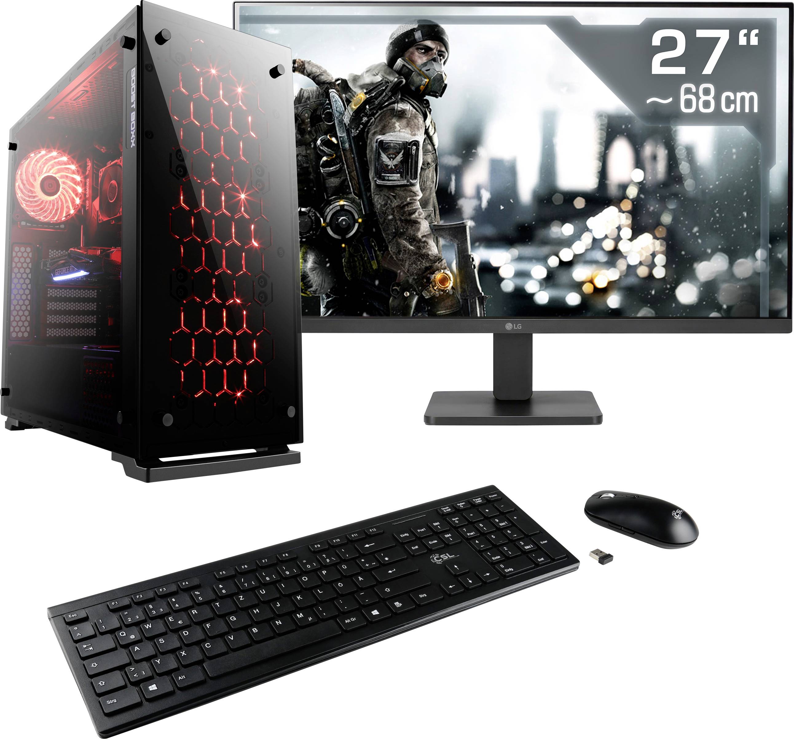CSL Computer Gaming PC M11530H 68.6cm (27 Zoll) Full HD AMD Ryzen 5 7500F 16GB RAM 1TB SSD Nvidia GeForce RTX™ 3050 6GB GDDR6 Win