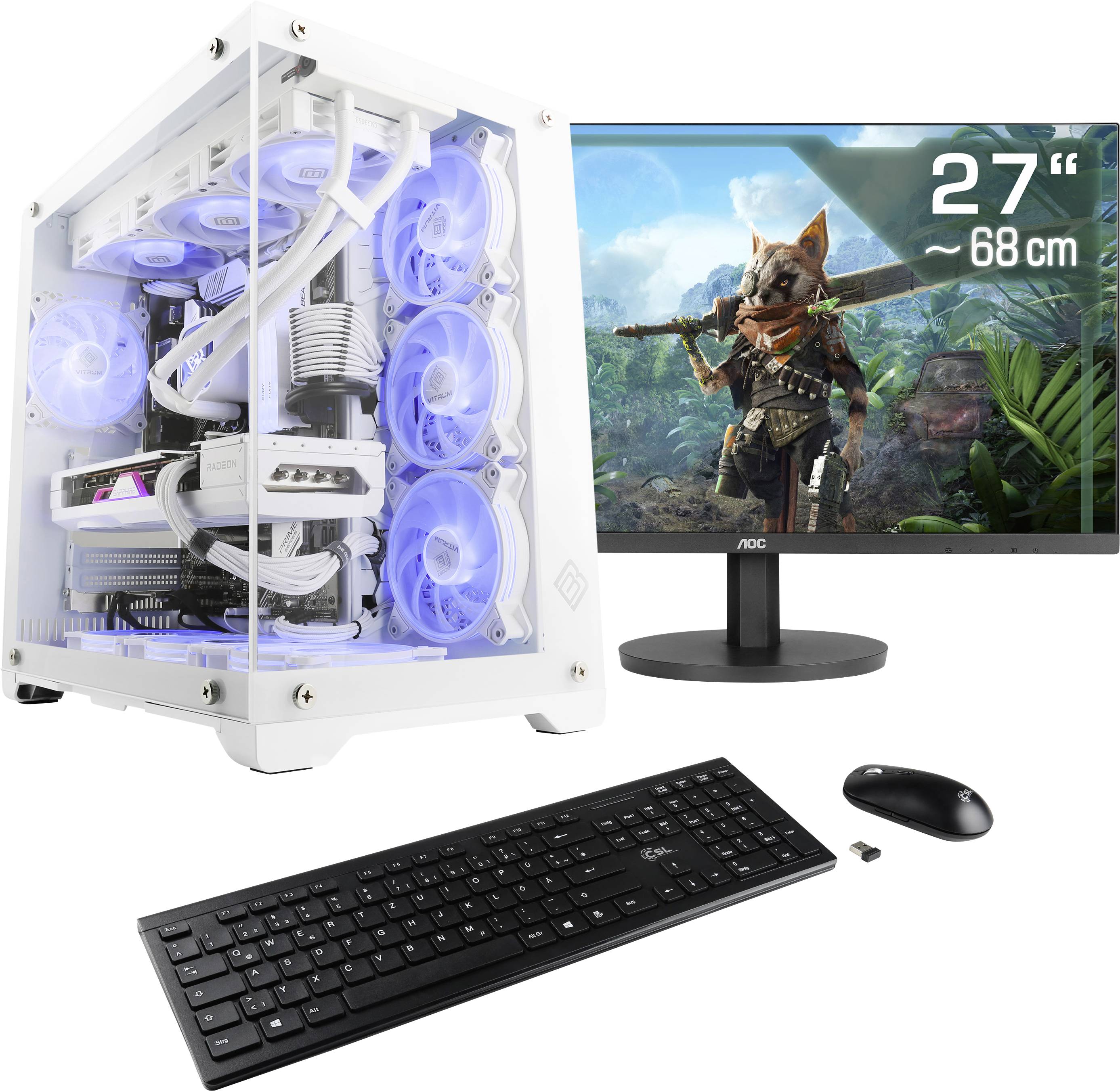 CSL Computer Gaming PC M11580H 68.6cm (27 Zoll) WQHD AMD Ryzen 9 7900X3D 32GB RAM 2TB SSD AMD Radeon™ RX 7900 XT 20GB GDDR6 Win 11
