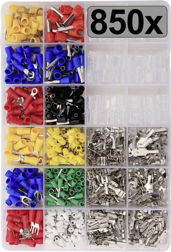 TRU COMPONENTS TC-13377256 Quetschverbinder-Sortiment 0.5 mm² 6 mm² Rot, Blau, Gelb, Grün, Weiß