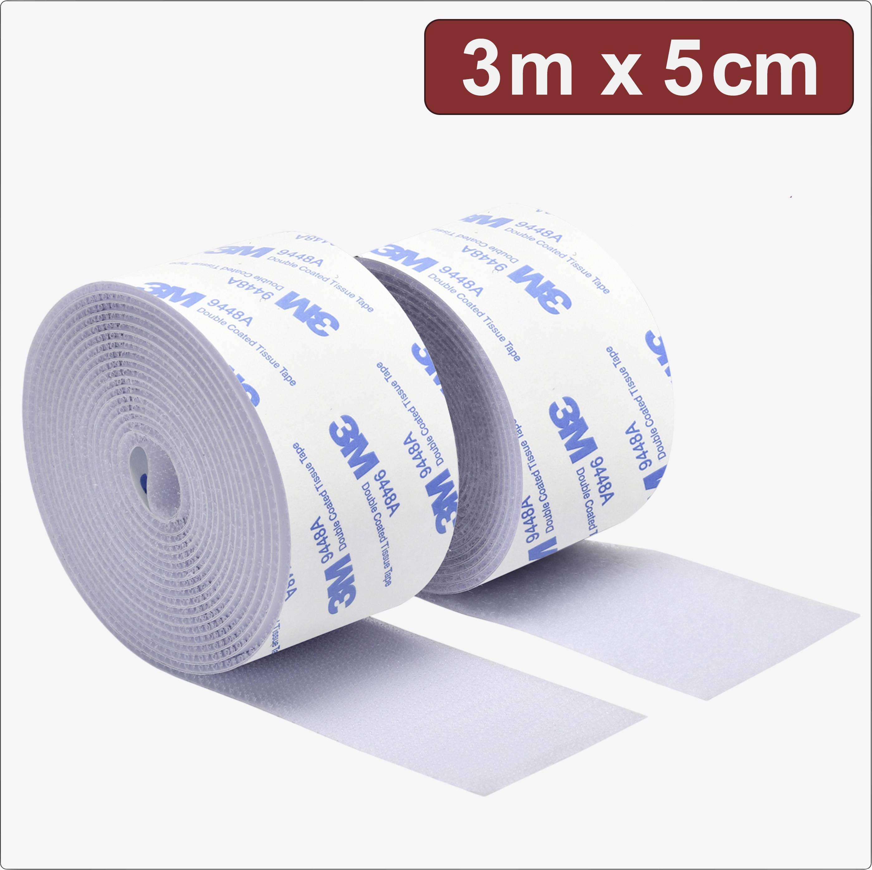 Quadrios 24CA325 Klettband zum Aufkleben Haft- und Flauschteil (L x B) 3 m x 5 cm Weiß 3 m