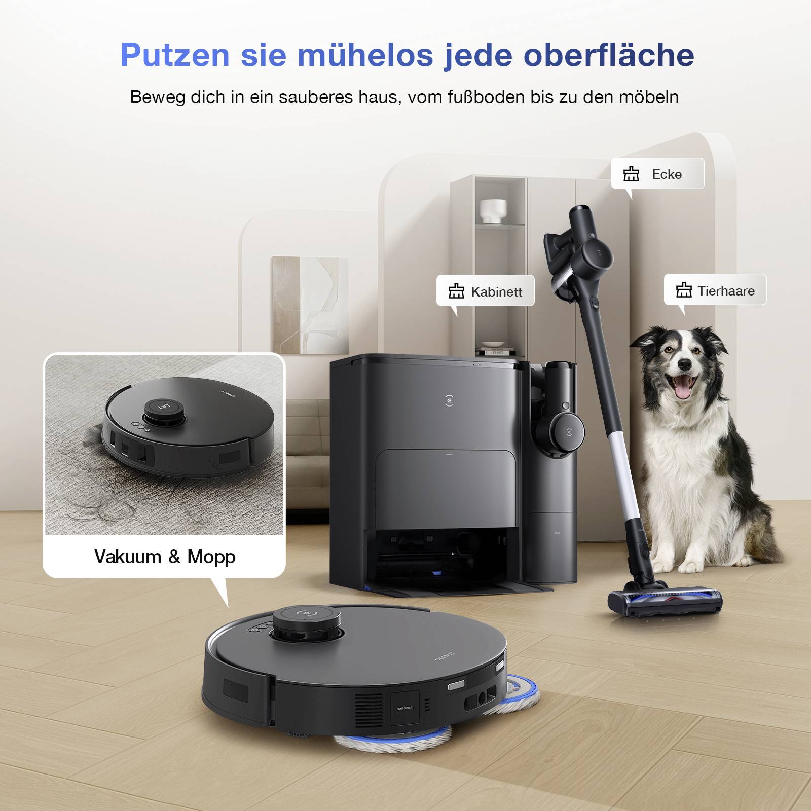 ECOVACS DEEBOT T30S COMBO COMPLETE Saug-und Wischroboter Schwarz