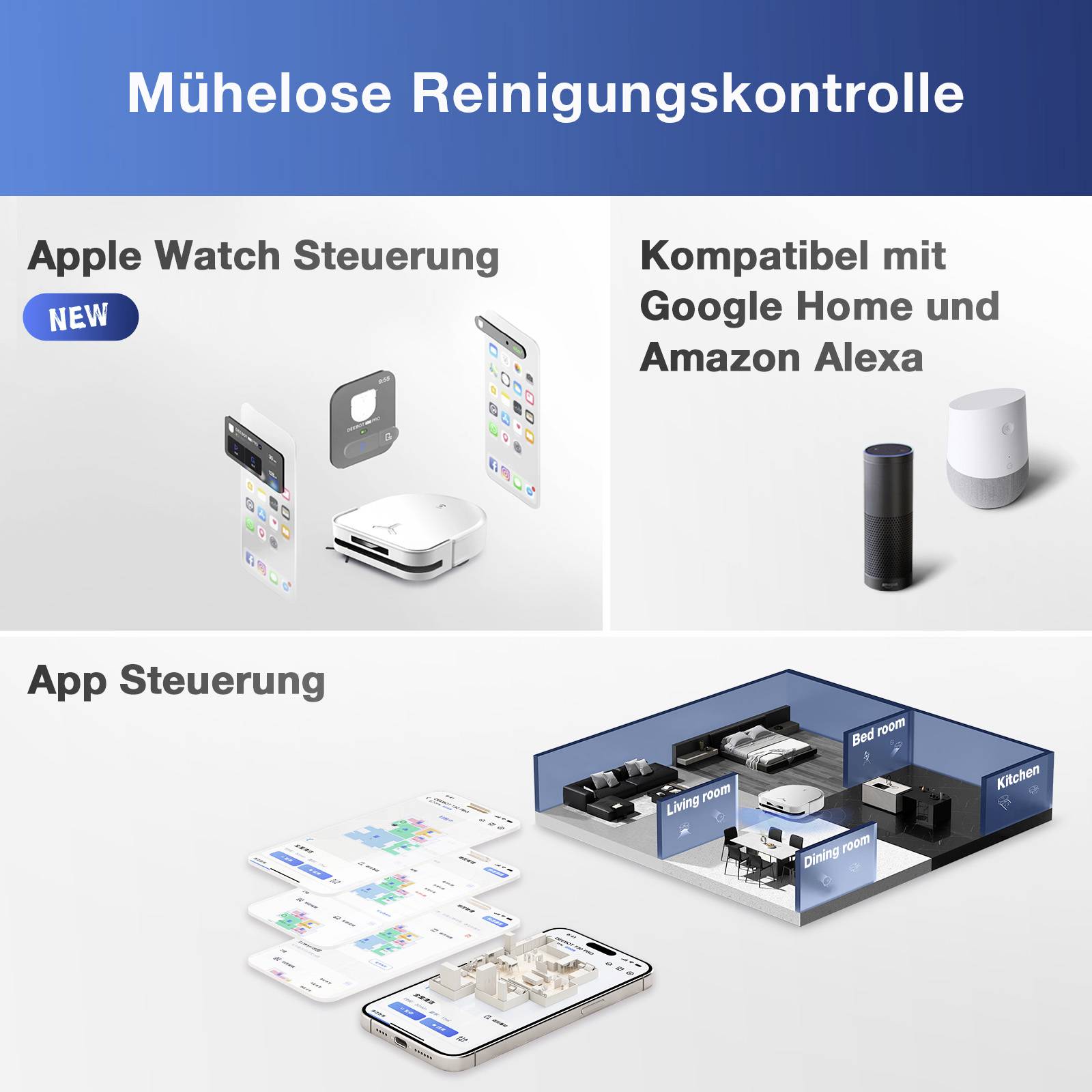 ECOVACS DEEBOT X5 OMNI Saug-und Wischroboter Weiß