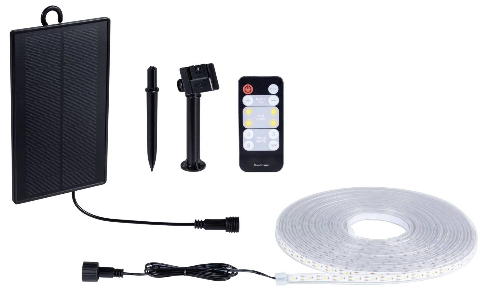 Paulmann 71195 Solar-Lichtschlauch 3.2W Warmweiß Schwarz