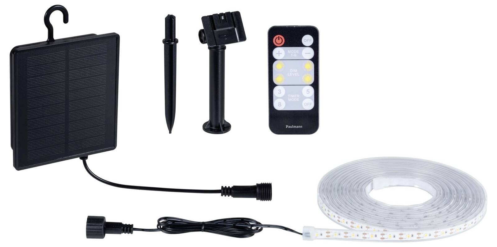 Paulmann 71193 Solar-Lichtschlauch 2.8W Warmweiß Schwarz