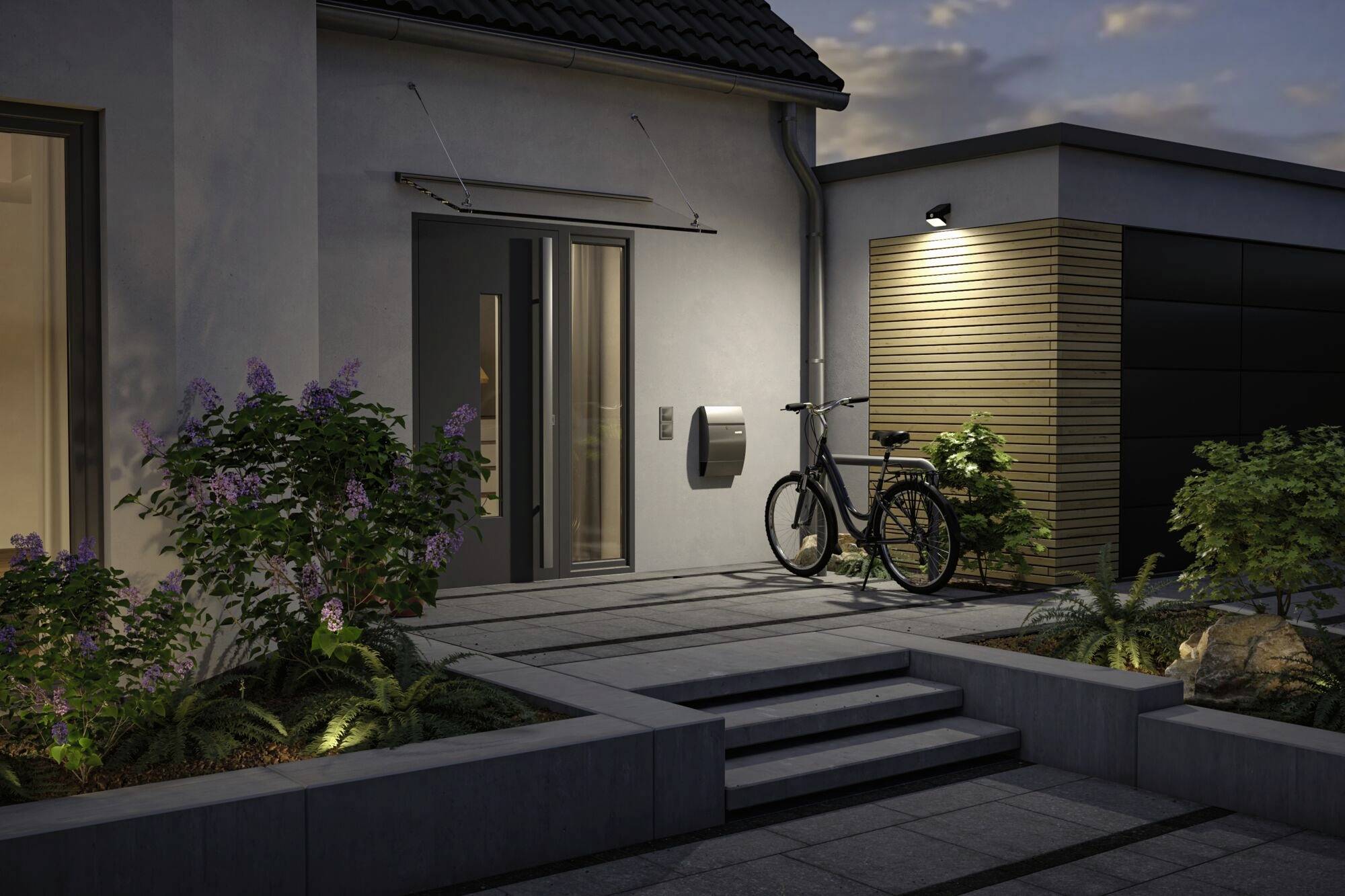 Paulmann 94608 Lesly Solar-Wandstrahler mit Bewegungsmelder 5.5W Warmweiß Anthrazit